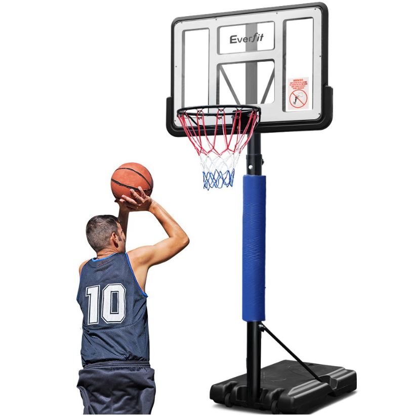 3.05M Basketball Hoop Stand System Adjustable Height Portable Pro Blue
