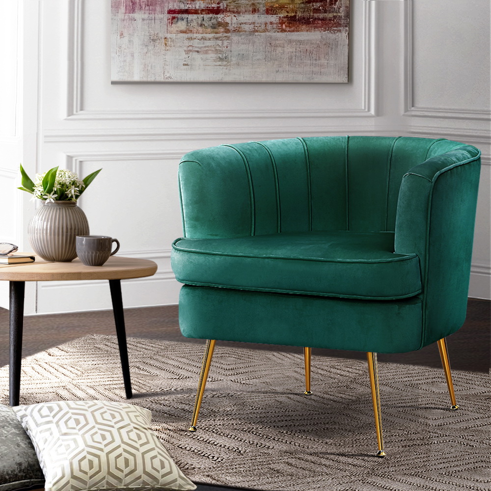 Norvia Armchair Velvet – Green