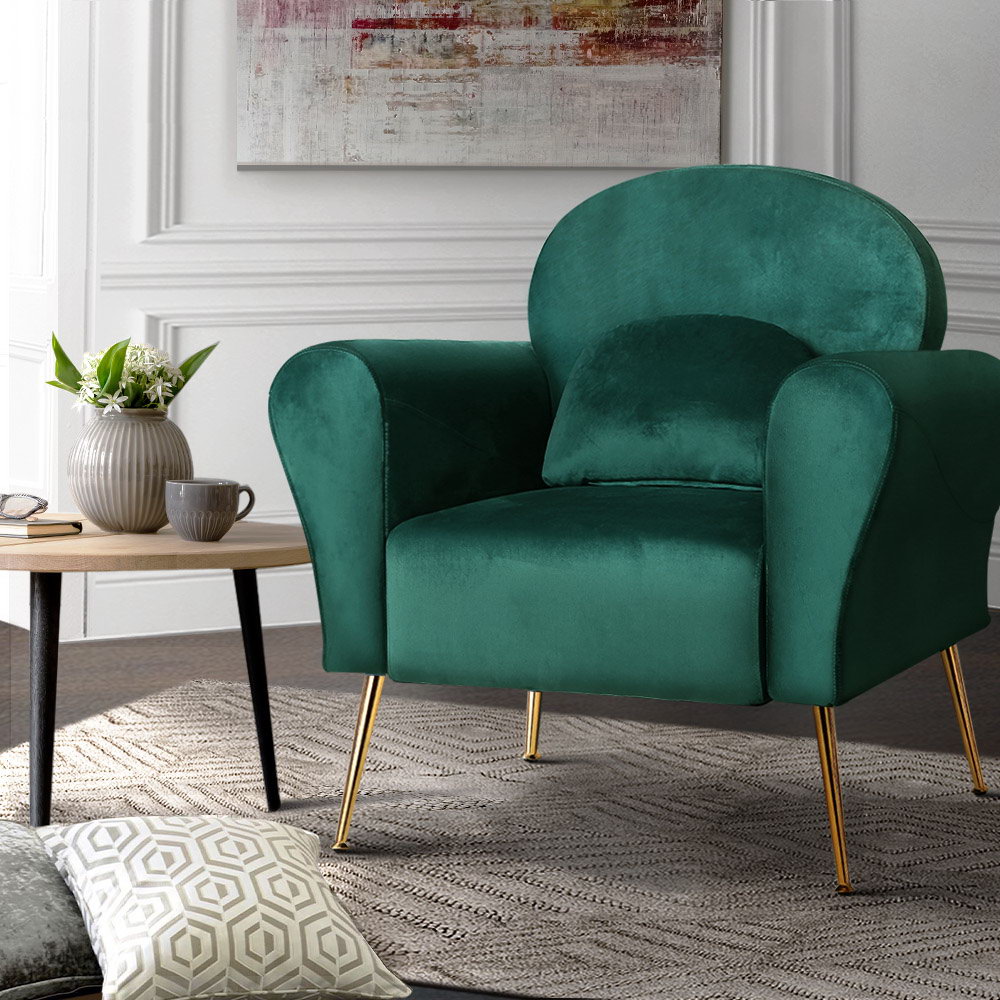 Caroline Armchair Velvet – Green